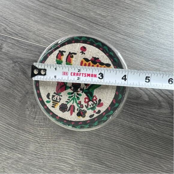 Vintage Parisian Prints Linen on Rubber Coasters Set of 7 Coasters - Picture 5 of 10